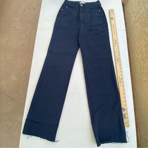 NWT WeWoreWhat High Rise Dad Twill Denim Jeans Women's 24 French Navy Tapered 00